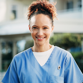 nurse helping patient